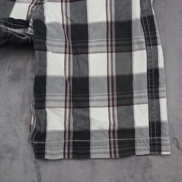 American Eagle Shorts Mens 30 Black Check Plaid Longer Length Uniform Preppy - Picture 14 of 15